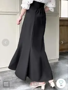 JUNOAH ハイウエストレースアップマーメイドスカート （ブラック）
