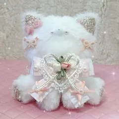 おすわりぬい服 10cm ほわぬい にじぱぺっとサイズ ホワイト ピンク