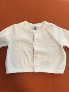 【美品】プチバトー ホワイトカーディガン12M
