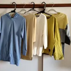 【まとめ売り】トップス　黄色系多め　長袖五分袖七分袖　Lサイズ多め　計5枚