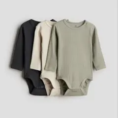 H&M オーガニックコットン ロンパース 3枚セット 74サイズ