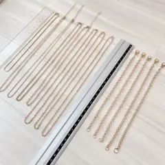 ハンドメイド資材 ネックレスチェーン 8本+ブレスレット5本 セット