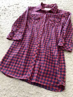 ユニクロ　女の子　チェック柄シャツワンピース　140サイズ