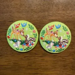 ディズニー刺繍缶バッジ バンビ 2セット