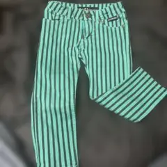 SISTER JENNI 緑と黒のストライプ長ズボン