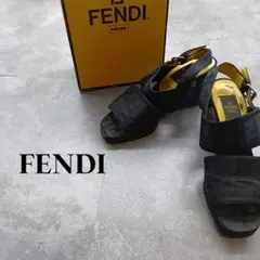 サ*ウ様 FENDI【フェンディ】ズッカ柄 ウエッジソール サンダル 美品】フェンディ サンダル ズッカ 柄 茶 厚底 ウェッジソール