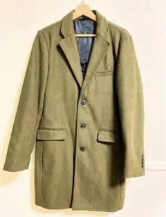 チェスターコート　カーキ　無地　メンズ　アウター