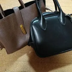 SHEIN PUレザー ショルダーバッグ トートバッグ 2点 ブラウン ブラックのサムネイル
