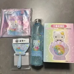 ハローキティ当りくじ ①置き時計③マルチケース④ミラー⑤チャーム