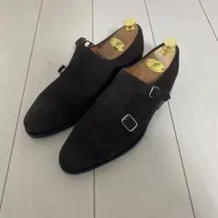 ダークブラウン スエード ダブルモンクシューズ　サイズ7