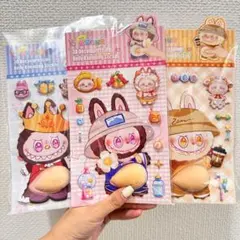 ラブブ Labubu らぶぶ お腹ぷにぷにシール 3枚セット