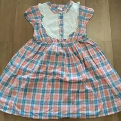 最終価格！Pupil House チェック柄ワンピース 130cmのサムネイル