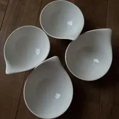 ビレロイ&ボッホ　水滴型白陶器スープカップ4個セット