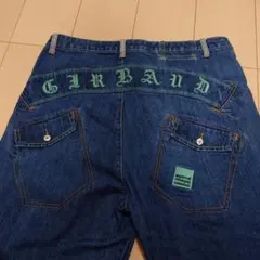 GIRBAUD ダークブルーデニム ワイドレッグ