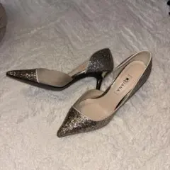 DIANA ゴールド・ベージュ グリッターハイヒール