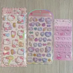 【国内正規品】ハローキティ　コットンパフィ　マシュマロ　タイルシール　３点セット