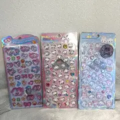 うるちゅるポップシール、ジュエルプチドロップシール３枚セット