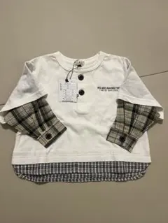新品 オフホワイト 長袖Tシャツ 80 シャツ 男の子 保育園