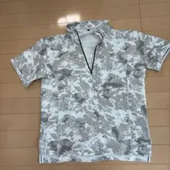 迷彩柄 ハーフジップ ゴルフシャツ