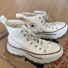 【CONVERSE ALL STAR】厚底ハイカットスニーカーホワイト23cm