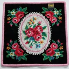 【未使用品】FEILER（フェイラー）ハンカチ 25×25 花 薔薇 ドイツ製