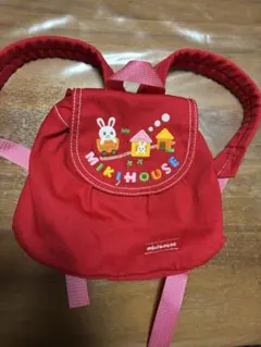 ミキハウス 赤 キッズ用ミニリュック うさぎ柄