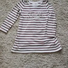 後ろリボンボーダーワンピース