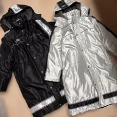 UMBRO ベンチコート２着セット ブラックとシルバー(汚れあり