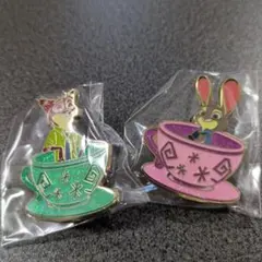 香港ディズニー ニック ジュディ ピンバッジ