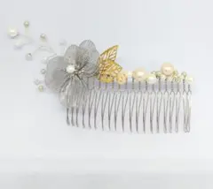 お花の髪飾り（シルバー）