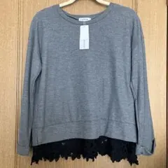 新品　M レプシム　重ね着　カットソー　チュニック　レース　タンクトップ