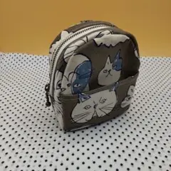 リュック型ポーチ　猫柄　ハンドメイド