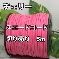 DIYに最適♪切り売り5m チェリー  スエードコード・スエード紐
