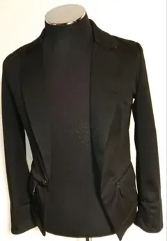 ショート丈 レオパード柄切り替え テーラードジャケット