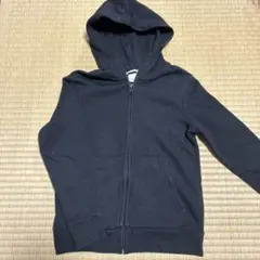 【美品】　H&M オーガニックコットン　パーカー　120 6-8y 黒　裏起毛