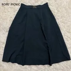 ＊ROPE' PICNIC ＊【L】ビット付きタックフレアスカート 上品