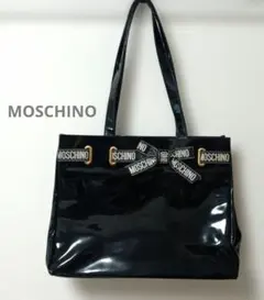 MOSCHINO エナメル トートバッグ ブラックのサムネイル
