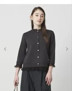 未使用品】昨季 UNITED ARROWS フロントリボンティアードシャツ黒色