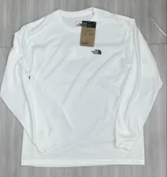 ノースフェイス　ロングスリーブバックスクエアロゴティー/ ホワイト/Lサイズ