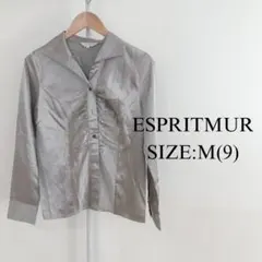 【美品】 ESPRITMUR レディース 長袖 ブラウス ストライプ ギャザーのサムネイル