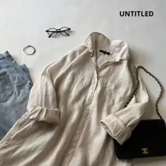 a1350 新品 アンタイトル 洗える リネン100 シャツワンピース サイズ2