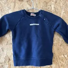 ミキハウス ロゴトレーナー 80cm 紺色 ネイビー