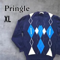 Pringle スコットランド製　ウール　アーガイル　セーター　ニット　XL
