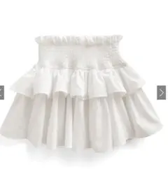 インパン裏地付き フリルミニスカート ホワイト 白 GRL