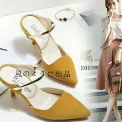 s-サンダル ヒール ミュール 太いヒール スエード調Z3