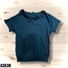 ADORE 美品 半袖Tシャツ ニット ブラウス ネイビー 38 A3538のサムネイル