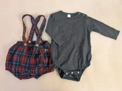 ロンパース・サスペンダー付きボトムスセット 80cm