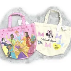 8r112 新品　ディズニープリンセス＆ミニーマウス トートバッグ