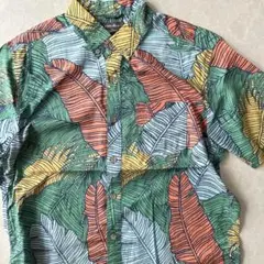 【Eddie Bauer】 植物柄半袖シャツ 総柄 M 古着 メンズ
