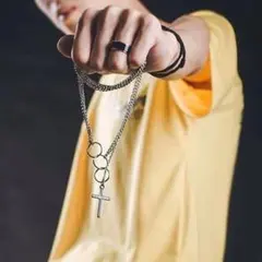 a78ヒット商品☆トレンド十字架ネックレスチェーンシルバー男女兼用韓国244